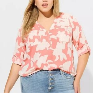 Torrid Harper Georgette 3/4 Sleeve Blouse Size 5